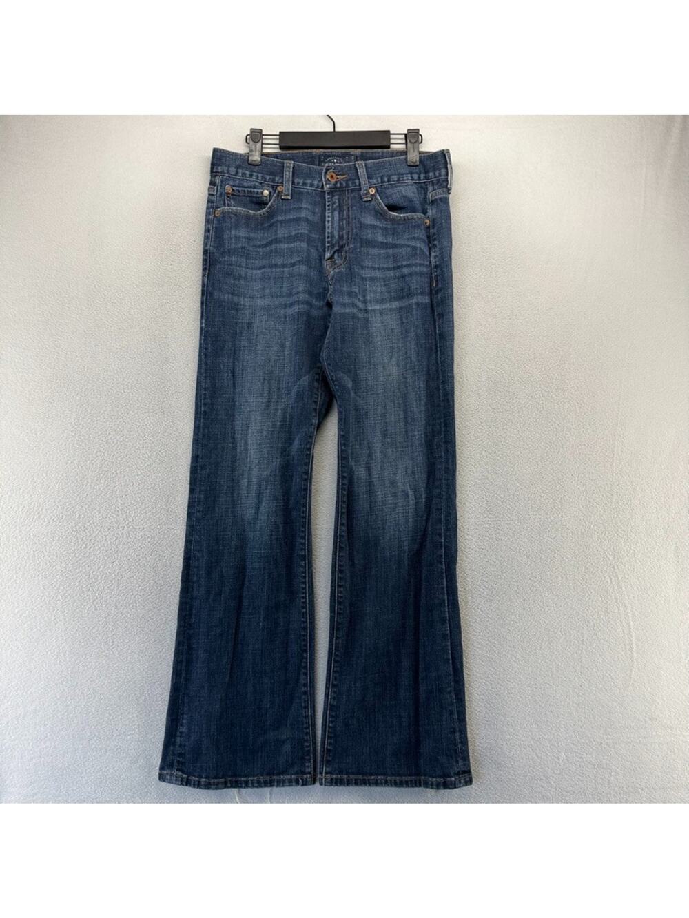 Lucky Brand Jeans men's 30x32 Blue Denim 455 Relaxed Boot Bootcut Dark Wash y2k